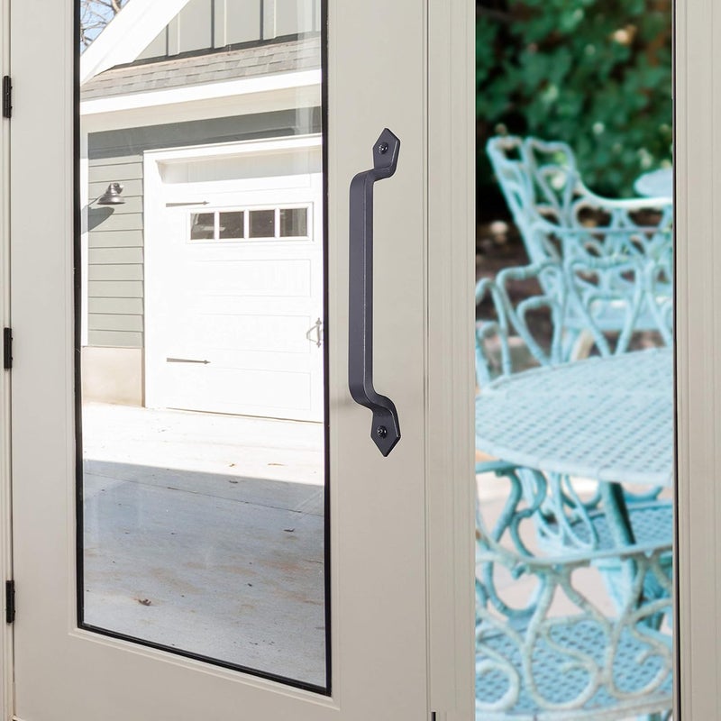 WEBI Rustic Gate Handle:11 Inch Cast Iron Sliding Barn Door Handle,Vintage Long Gate Pull Handle Fence Handle for Outdoor,Garage,Interior,Black,2 Packs - Image 5