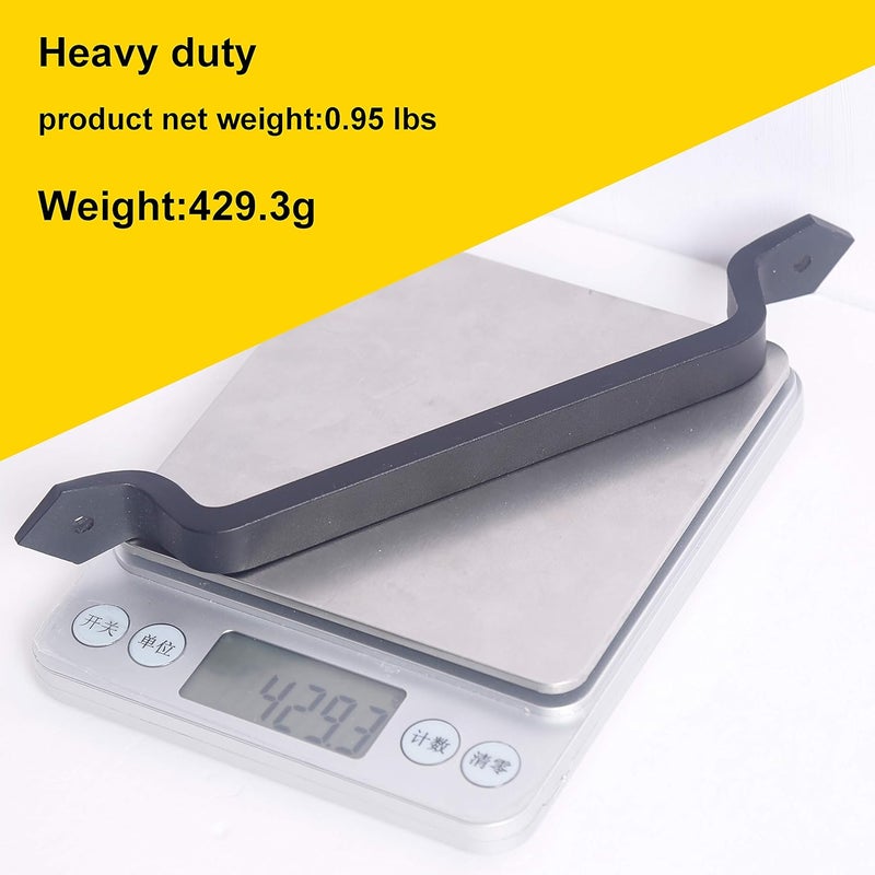 WEBI Rustic Gate Handle:11 Inch Cast Iron Sliding Barn Door Handle,Vintage Long Gate Pull Handle Fence Handle for Outdoor,Garage,Interior,Black,2 Packs - Image 3