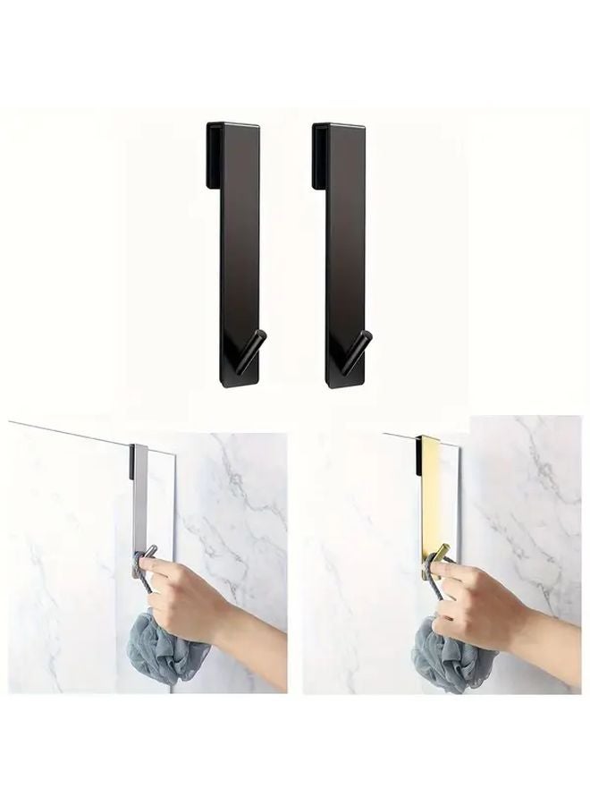 Golden Frameless Glass Shower Door Hooks Silent Cotton Wall Mounted Towel Rack - Image 2