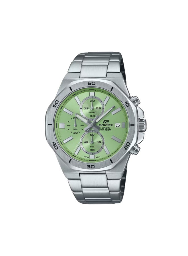 Casio Edifice EFV-640D-3AVUDF Men's Chronograph Watch, Green Dial, Octagonal Bezel, Stainless Steel Band, 100M Water Resistant - Image 1