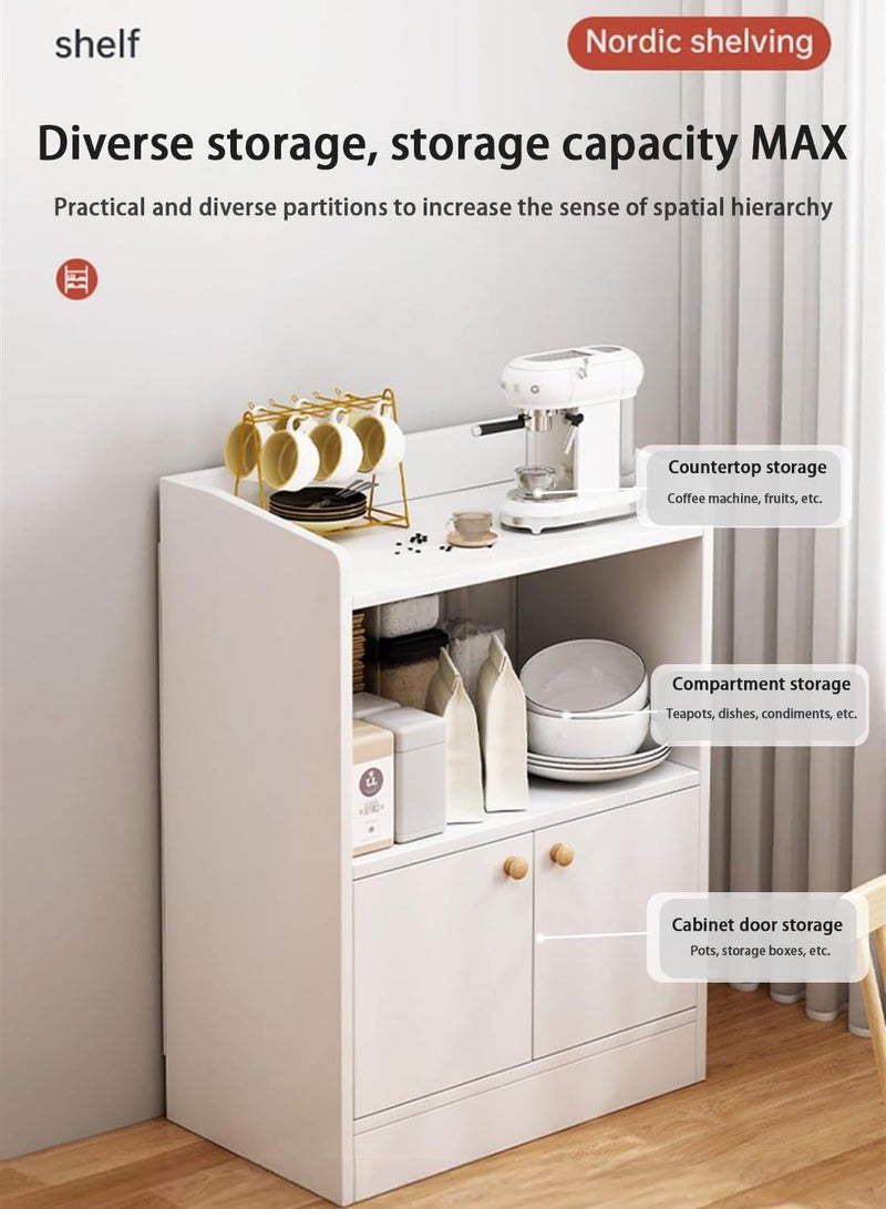 خزانة ركن القهوة البيضاء من ايكيتش، مكتب تخزين البوفيه مع درج، طاولة كونسول للمقهى، غرفة المعيشة، غرفة النوم، المطبخ - 50 × 30 × 80 سم - Image 4