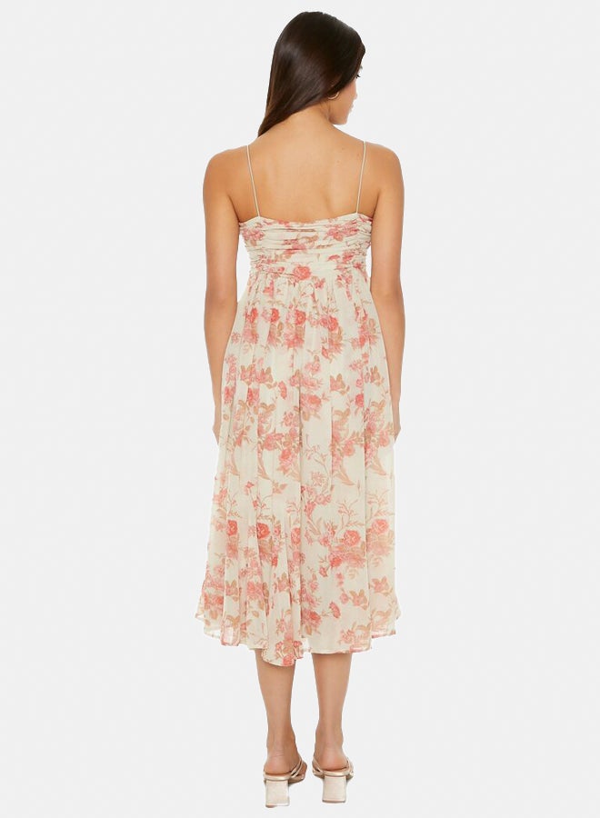 FOREVER 21 Floral Print Chiffon Midi Dress - Image 2