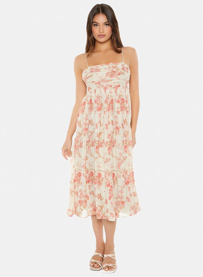 FOREVER 21 Floral Print Chiffon Midi Dress - Image 1