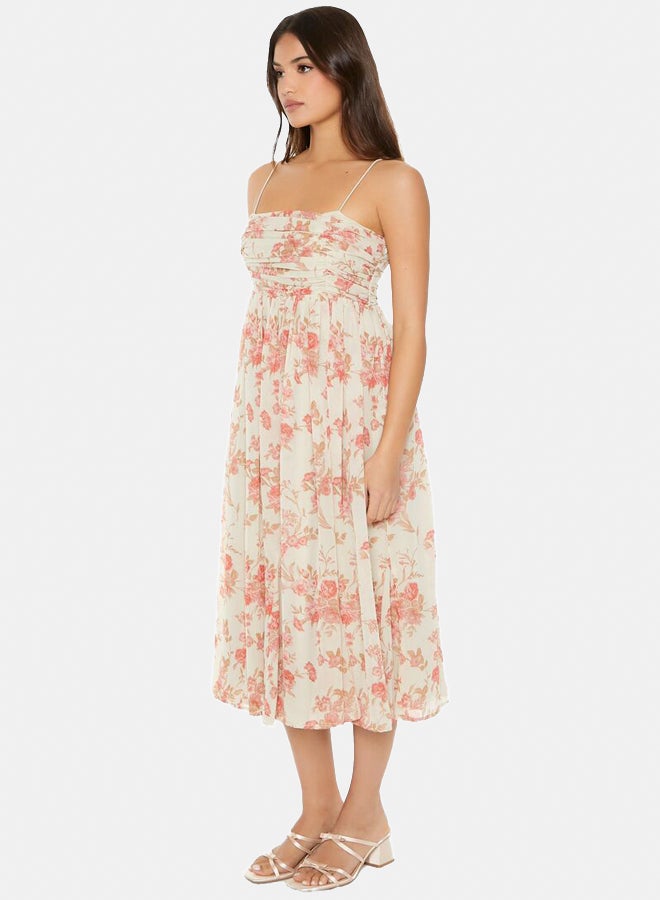 FOREVER 21 Floral Print Chiffon Midi Dress - Image 3