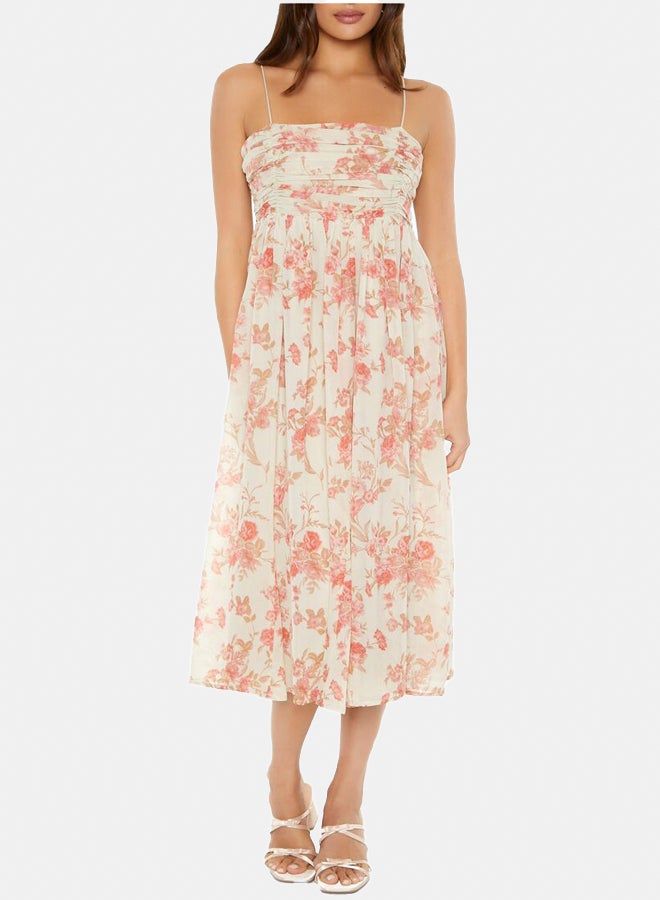 FOREVER 21 Floral Print Chiffon Midi Dress - Image 4