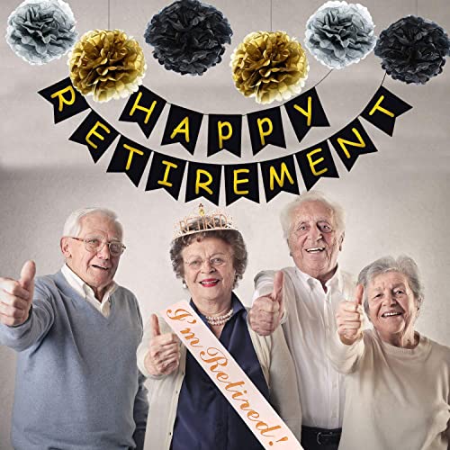 JETKONG Retirement Party Decorations Retired Tiara/Crown, Retired Sash for Women Retirement Gifts, Retirement Party Supplies, Gifts, Favors (Rose Gold) - Image 3