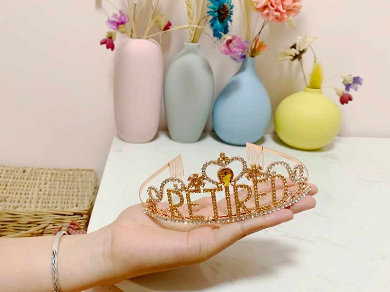 JETKONG Retirement Party Decorations Retired Tiara/Crown, Retired Sash for Women Retirement Gifts, Retirement Party Supplies, Gifts, Favors (Rose Gold) - Image 5