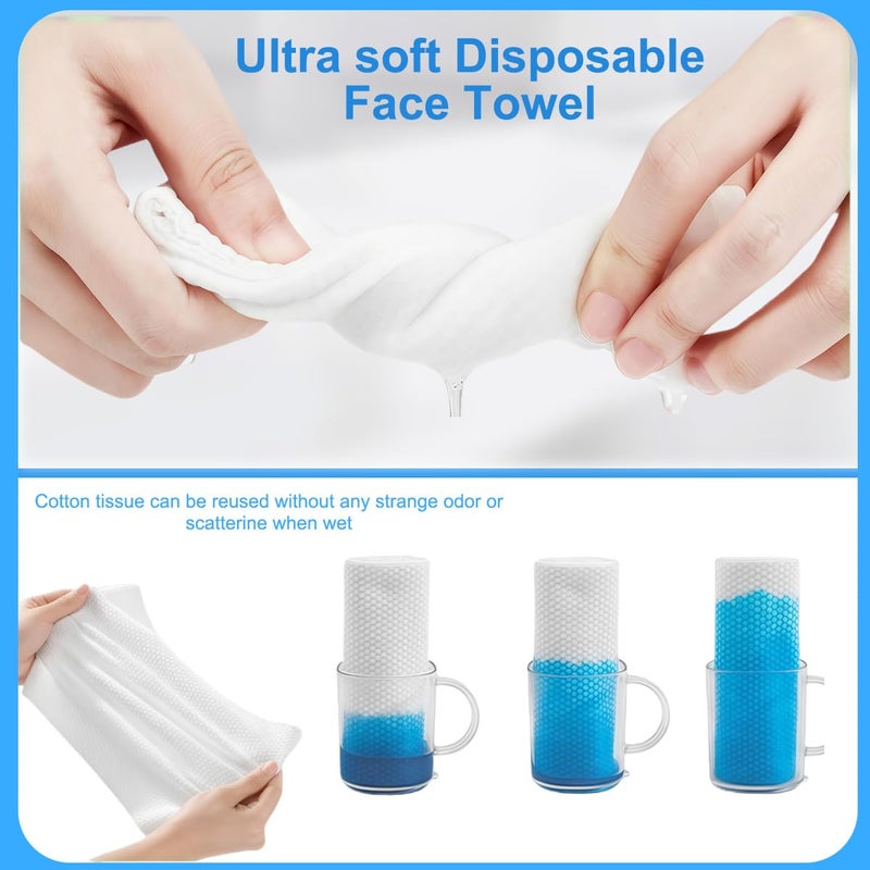 erioctry 1 Roll Of Disposable Cleaning Face Towel Non-woven Fabric Disposable Wipers Washcloths Makeup Facial Soft Pads (White) - Image 3
