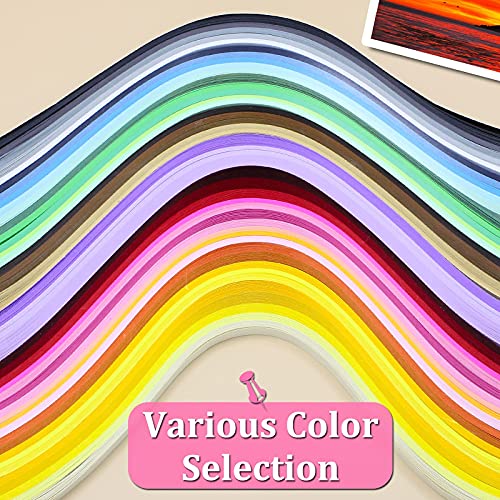 Zorfeter 9 Sets Multi-Color Quilling Paper Strips Kits 900 Strips 42 Colors, 7mm Width, 15" Length - Image 5