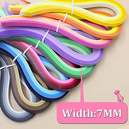 Zorfeter 9 Sets Multi-Color Quilling Paper Strips Kits 900 Strips 42 Colors, 7mm Width, 15" Length - Image 4