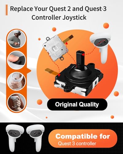 DUXICEPIN Joystick Replacement for Meta Quest 3 Controller, DUXICEPIN Repair Accessories for Quest 3 controller, IncludeJoysticks, Thumbstick, Screwdriver, Tweezer & Pry Tool-for Quest 2 Controller - Image 2