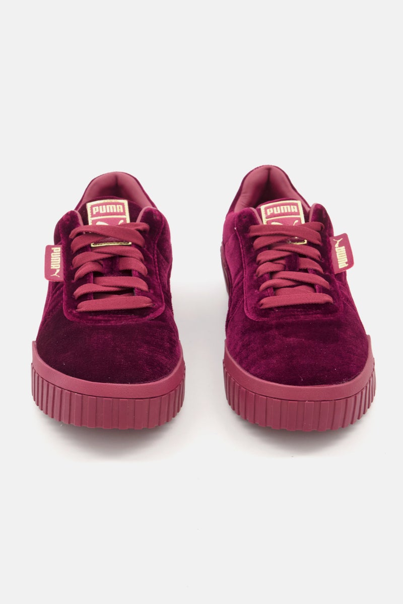 PUMA Women Lace Up Cali Velvet Sports Shoes, Purple - Image 3