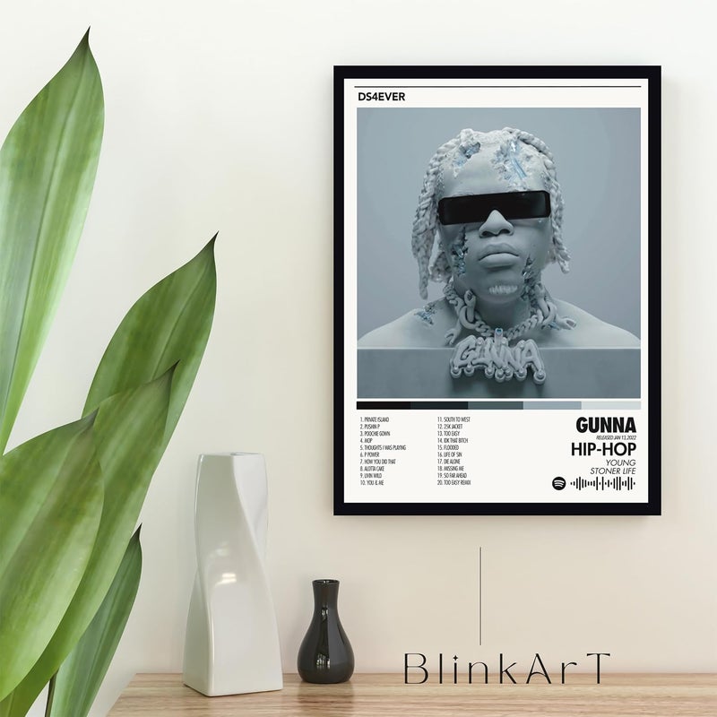 BLINKART BLINKART GunnaDS4 Ever Popular Music Album Songs Hanging Wall ArtWork PhotoFrames 13x10 inch Decor For Home Bedroom Living Room Aesthetics Spotify Song Link QR Code With Your Photo Frame  - Image 3