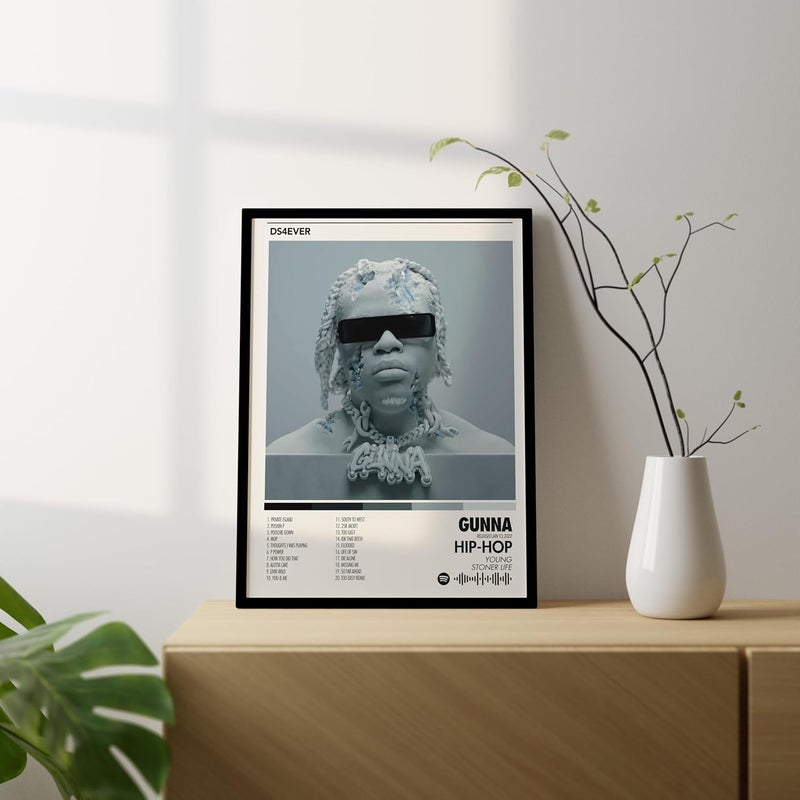 BLINKART BLINKART GunnaDS4 Ever Popular Music Album Songs Hanging Wall ArtWork PhotoFrames 13x10 inch Decor For Home Bedroom Living Room Aesthetics Spotify Song Link QR Code With Your Photo Frame  - Image 2