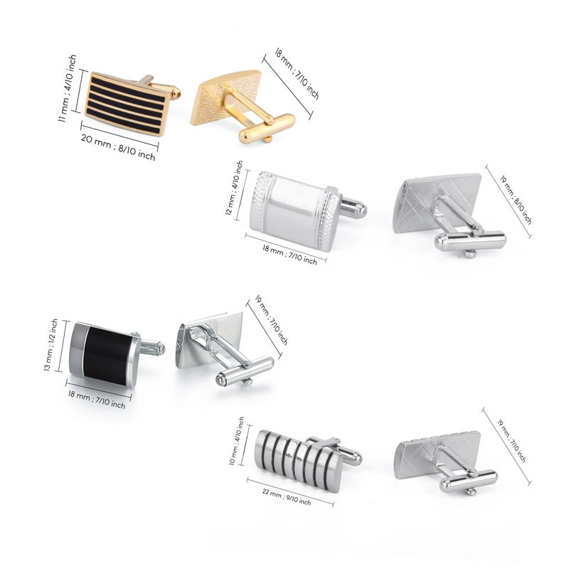 wynameleri UJOY Cufflinks Set Copper 4 Pairs in Gift Box Stylish Design - Image 2