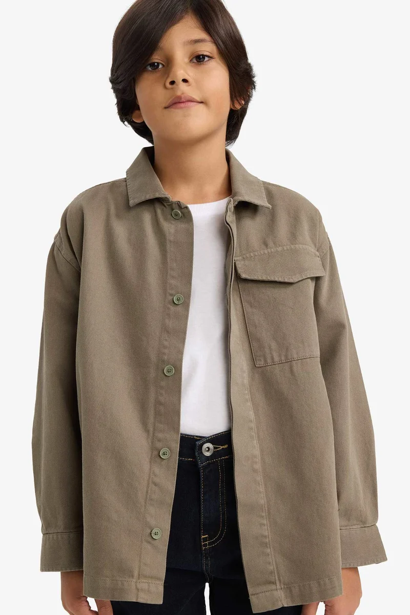 ديفاكتو Oversize Fit Long Sleeve Shirt