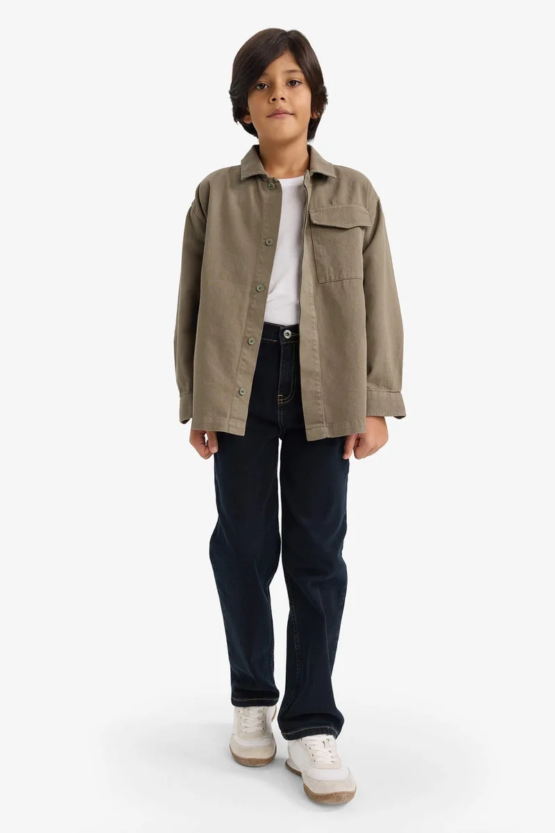 ديفاكتو Oversize Fit Long Sleeve Shirt