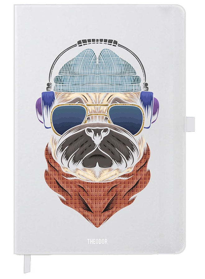 Theodor Designer A5 Thick White Hardcover Notebook Swag Bull Dog - Image 1