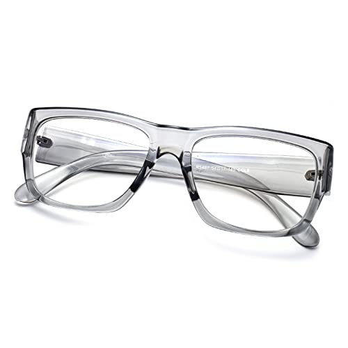 Peter Jones Grey Transparent Thick Frame Unisex Blue Light Blocking Computer Glasses (5487GT) - Image 1