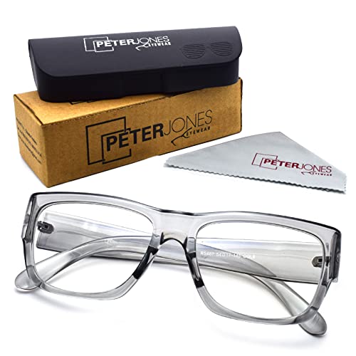 Peter Jones Grey Transparent Thick Frame Unisex Blue Light Blocking Computer Glasses (5487GT) - Image 5