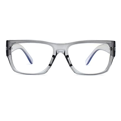 Peter Jones Grey Transparent Thick Frame Unisex Blue Light Blocking Computer Glasses (5487GT) - Image 4
