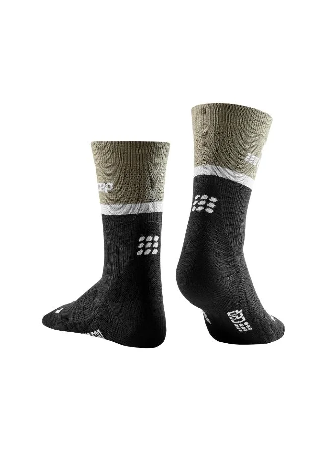CEP CEP - The Run Compression Socks Mid Cut V4 Olive/Black Men