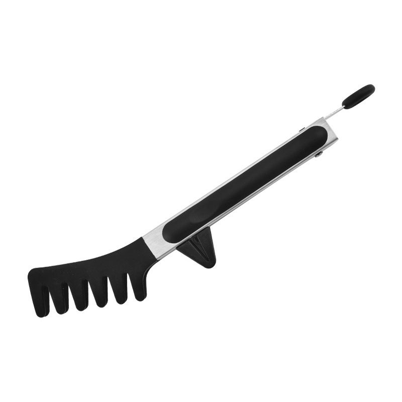 Silicone Kitchen Tongs for BBQ and Buffets Black noodle clip (OPP bag)