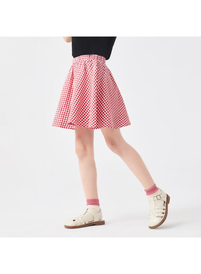 Jeanswest Spring Summer New Girls' Skirt Cute Plaid A-line Skirt Fashionable Trendy Big Kids Student Dress - Image 4