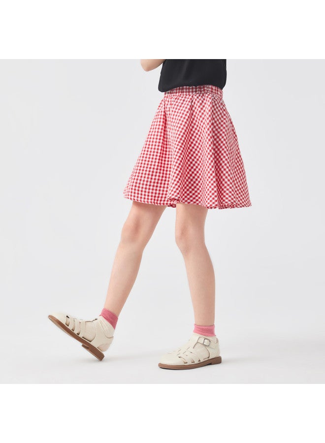 Jeanswest Spring Summer New Girls' Skirt Cute Plaid A-line Skirt Fashionable Trendy Big Kids Student Dress - Image 5