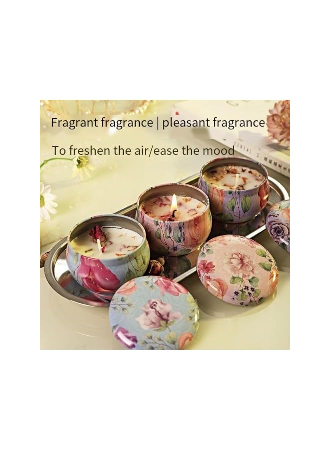The Bros 4 Pcs Aromatherapy Candle, Scented Candles Gift Set, Soy Wax Aromathrapy Candles for Stress Relief, for Home Scented, Birthday, Christmas, Thanksgiving, Mother's Day, Flower Style - Image 4