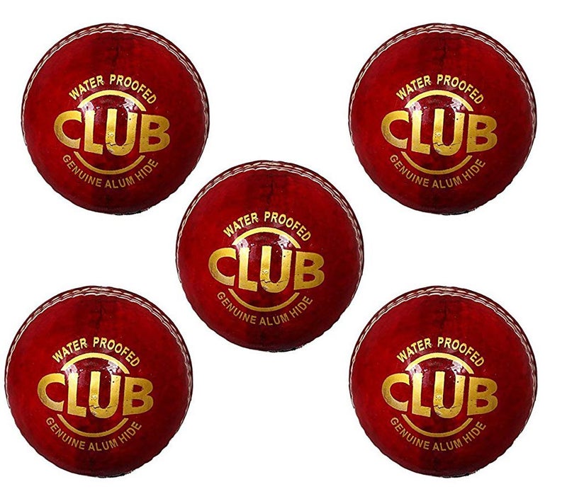 PSE Priya Sports Leather Club Cricket Ball Red Pack of 5 (4Part) - Image 5