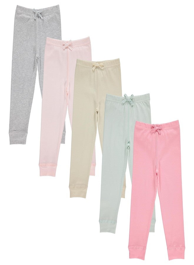 Cudlie 5-Pack Baby Girls Joggers - Lounge Pants, Active Sweatpants Sweats - Drawstring Joggers for Girls, Size 18M - Image 1