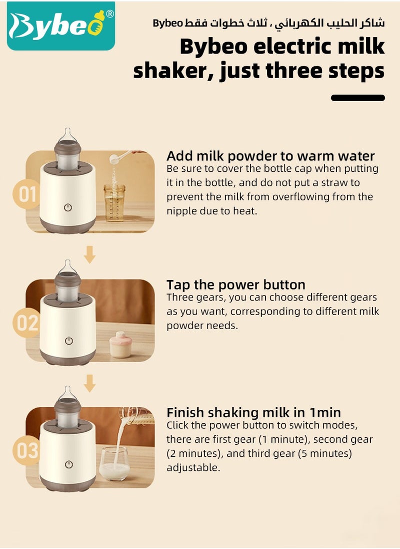 Bybeo - Baby Formula Dispenser & Mixer, Electric Automatic Infant Milk Bottle Shaker, Baby Milk Powder Mixer with 3 Modes, Universal Milk Blender, USB Charging, Low Noise, with Four-Layer Formula Containers - Image 1