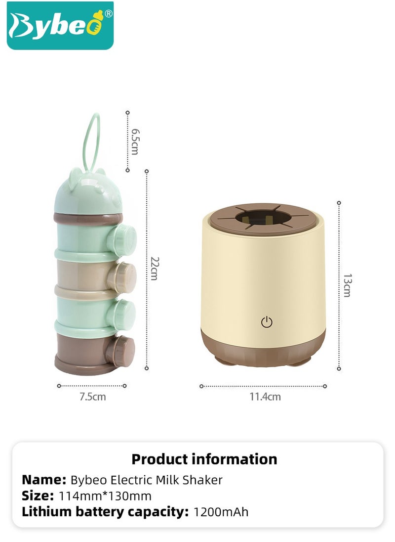 Bybeo - Baby Formula Dispenser & Mixer, Electric Automatic Infant Milk Bottle Shaker, Baby Milk Powder Mixer with 3 Modes, Universal Milk Blender, USB Charging, Low Noise, with Four-Layer Formula Containers - Image 1