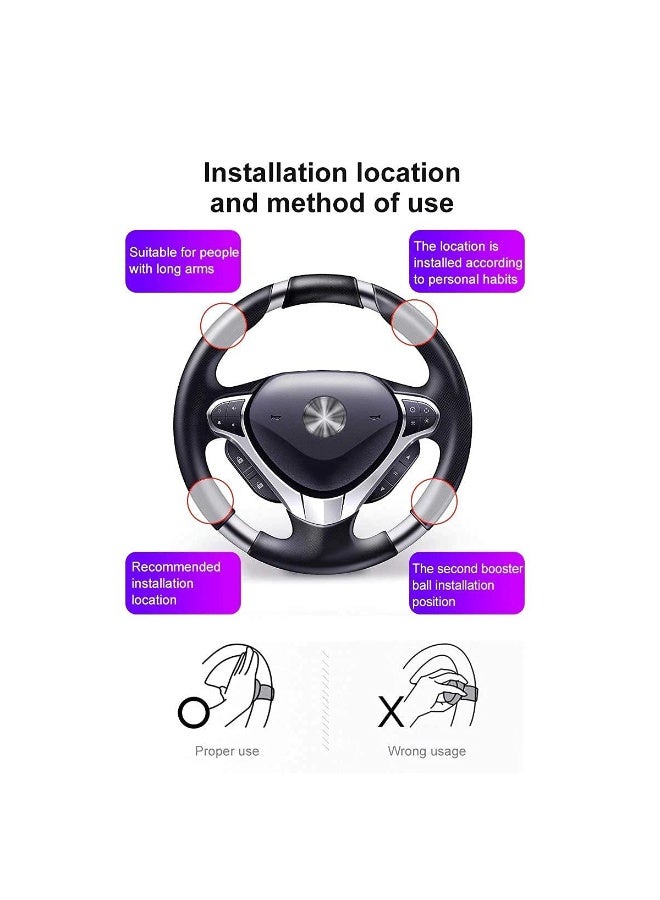 3 ار مقبض توجيه صغير الحجم (3R) قابل للدوران 360 درجة - أداة مساعدة عالمية للتوجيه مصنوعة من مادة ABS، مناسبة للسيارات، وسيارات الدفع الرباعي، والشاحنات الصغيرة، والشاحنات الكبيرة - الموديل 3R-2151 - Image 5
