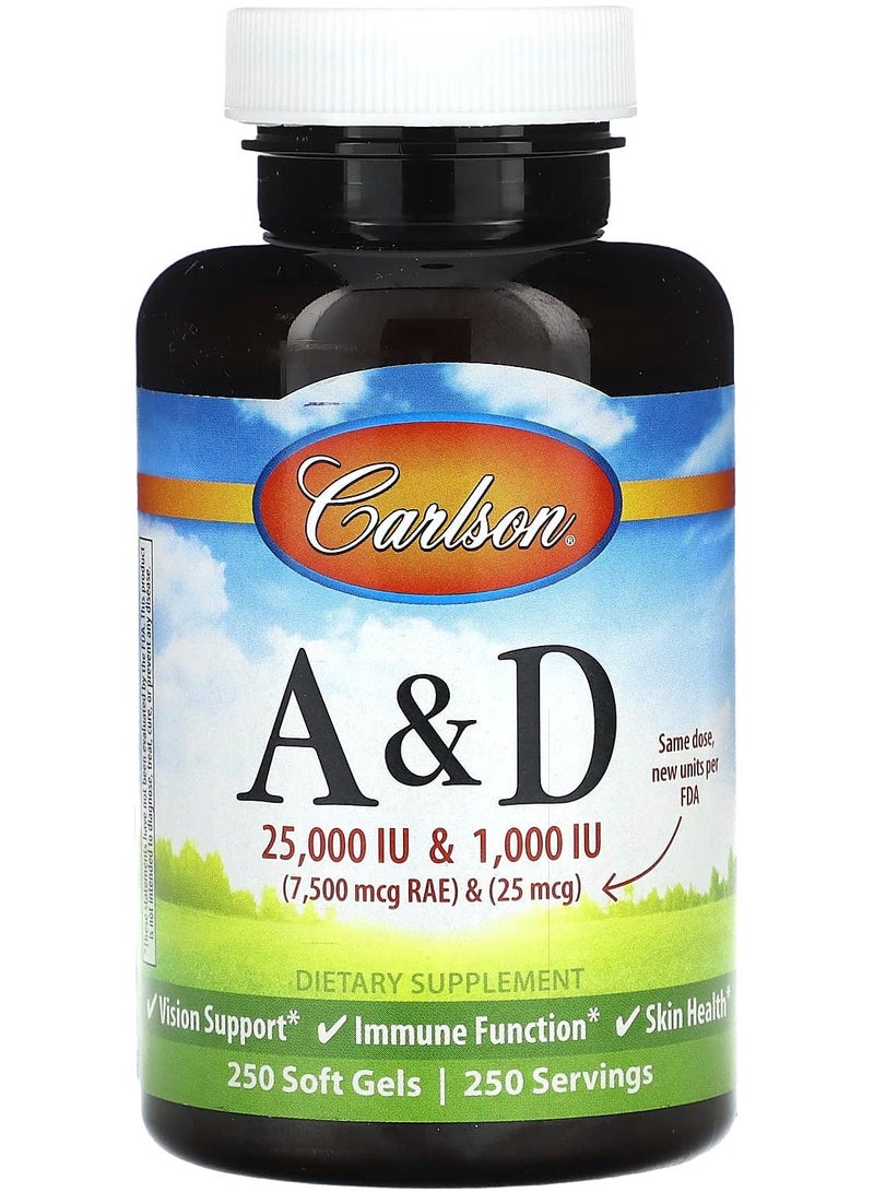 Vitamin A & D, 250 Soft Gels