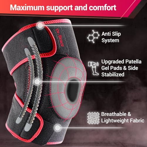 DR. BRACE ELITE Knee Brace with Side Stabilizers & Patella Gel Pads for Maximum Knee Pain Support and knee recovery for men and women-Please Check How To Size Video (Sunrise, Medium) - Image 3