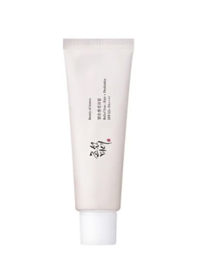 كريم حماية من الشمس Relief Sun Rice + البروبيوتيكس للوجه للترطيب مع SPF 50 PA++++ كريم حماية من الشمس كوري للبشرة 50 مل 50 مل - Image 1