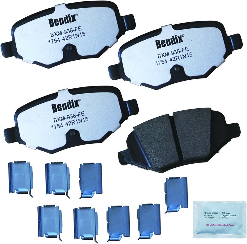 Bendix Fleet Metlok MKD1754FM Semi-Metallic Rear Brake Pads for Select Models Ford Edge, Explorer, Flex, Police Interceptor Utility, Taurus, Lincoln MKS, MKT, MKX - Image 1