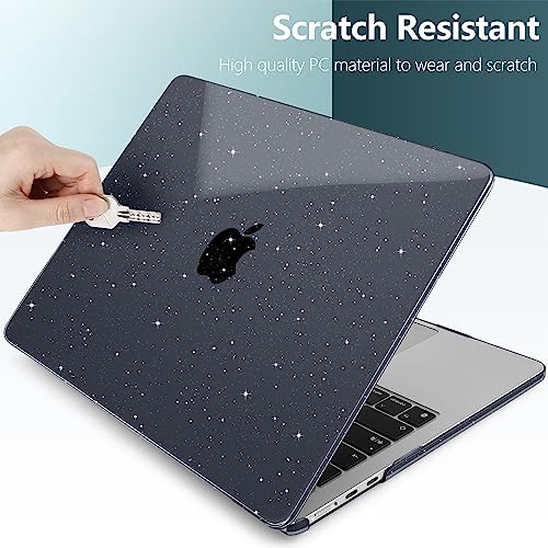 TWOLSKOO for M4 MacBook Air 13.6 inch Case 2025-2022 Release M4 A3240 M3 A3113 M2 A2681, Plastic Hard Shell & Trackpad Film & Keyboard Cover & Screen Film for MacBook Air 13.6", Star Black - Image 4