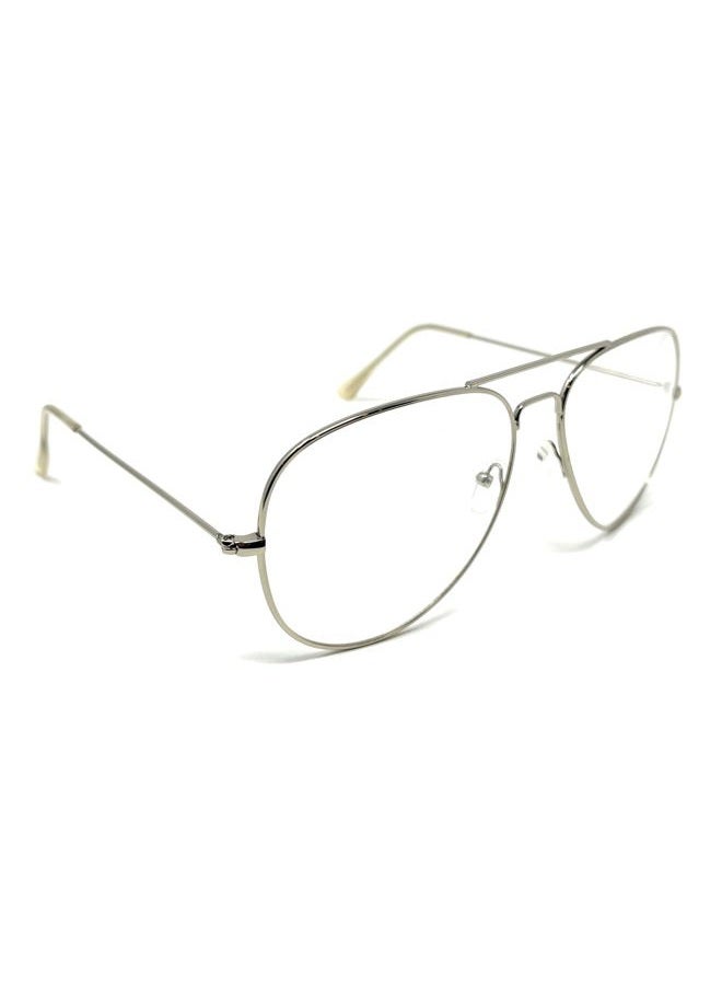 WebDeals Clear Lens Aviator Eyeglasses Classic Retro Metal Frame (Silver Large, Clear) - Image 3