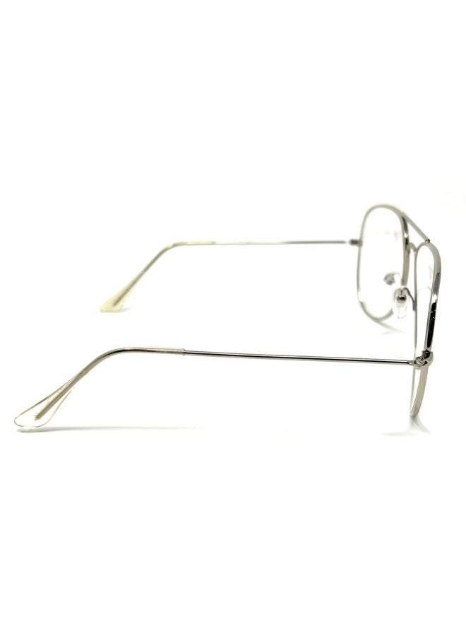 WebDeals Clear Lens Aviator Eyeglasses Classic Retro Metal Frame (Silver Large, Clear) - Image 4