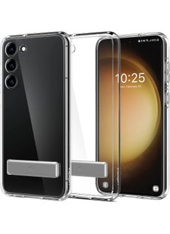 Spigen Ultra Hybrid S for Samsung Galaxy S23 Case Cover with Kickstand - Crystal Clear  - Image 1