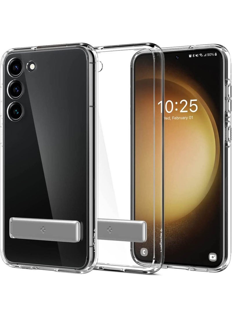 Spigen Ultra Hybrid S for Samsung Galaxy S23 Case Cover with Kickstand - Crystal Clear  - Image 1