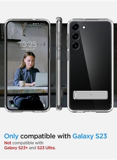 Spigen Ultra Hybrid S for Samsung Galaxy S23 Case Cover with Kickstand - Crystal Clear  - Image 2