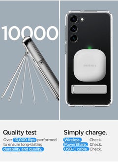 Spigen Ultra Hybrid S for Samsung Galaxy S23 Case Cover with Kickstand - Crystal Clear  - Image 5