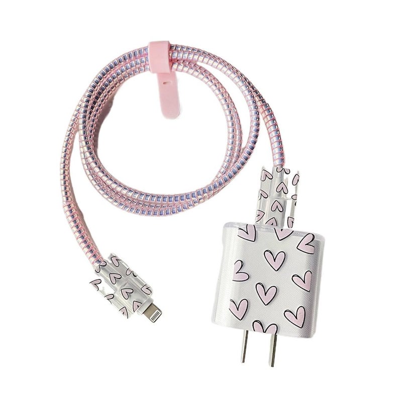 DGG 20W Charger Head and Cable End Protector Set with Cute Style in Purple with Decorative Design Anti Bend Protection and Daily Cable Care - Image 3