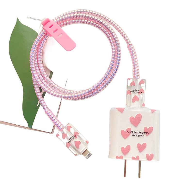 DGG 20W Charger Head and Cable End Protector Set with Cute Style in Purple with Decorative Design Anti Bend Protection and Daily Cable Care - Image 2