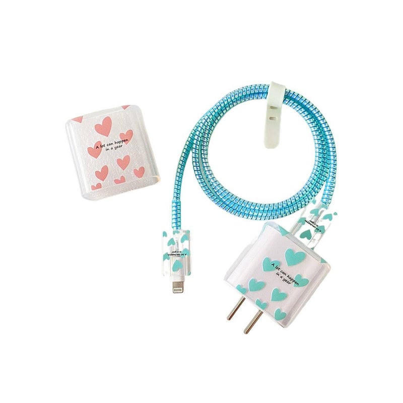 DGG 20W Charger Head and Cable End Protector Set with Cute Style in Purple with Decorative Design Anti Bend Protection and Daily Cable Care - Image 5