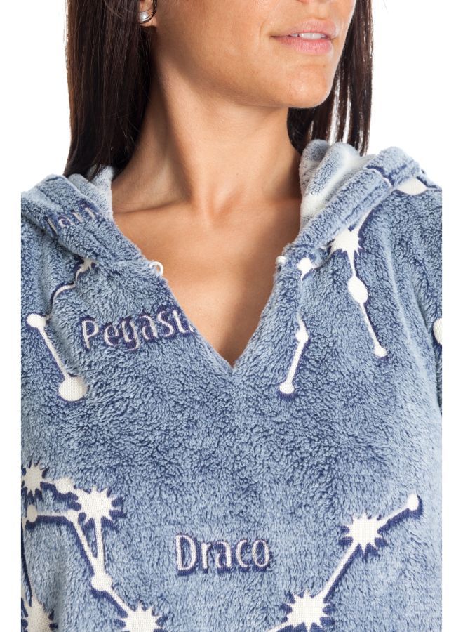 Kanguru Polyester Hoodie Wearable Blanket - Constellations - Glow in the Dark 95×95 cm - Image 3
